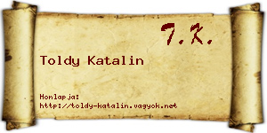 Toldy Katalin névjegykártya